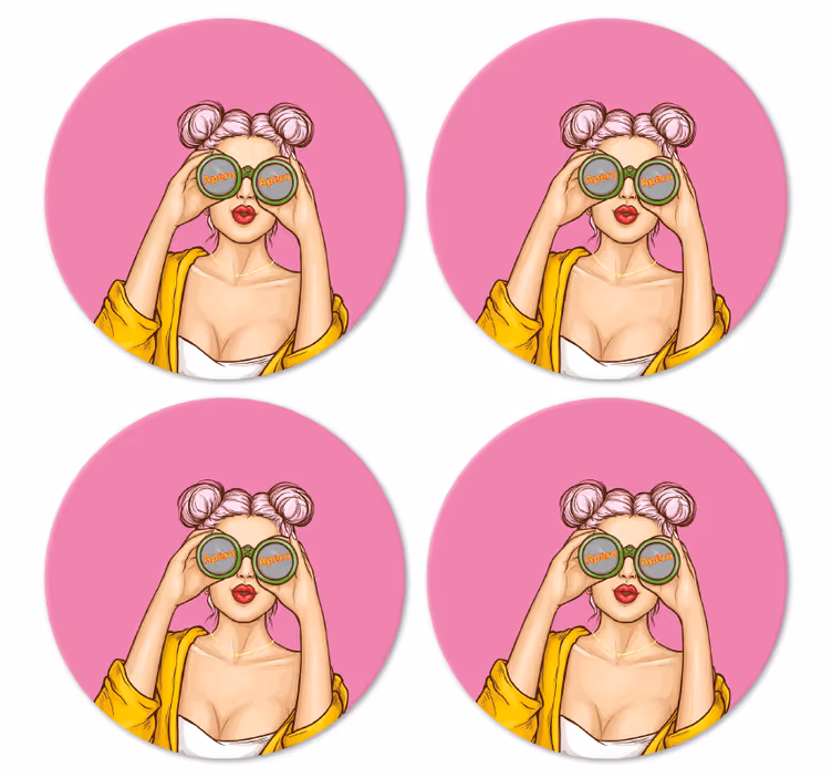 Posavasos frikis personaje divertido con gafas - TenVinilo