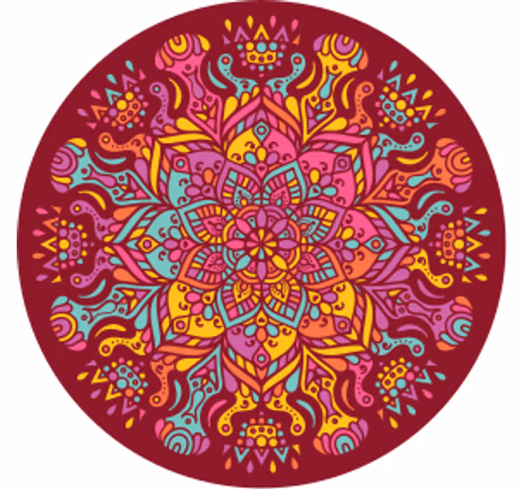 Mandala redondo más posavasos - TenVinilo
