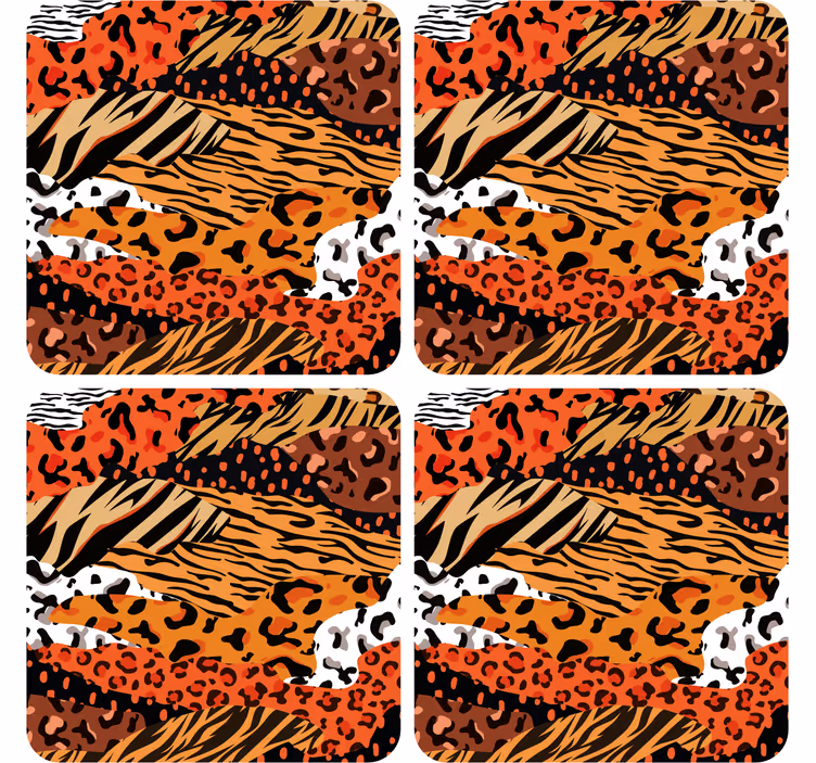 Posavasos patrones animales fieros - TenVinilo