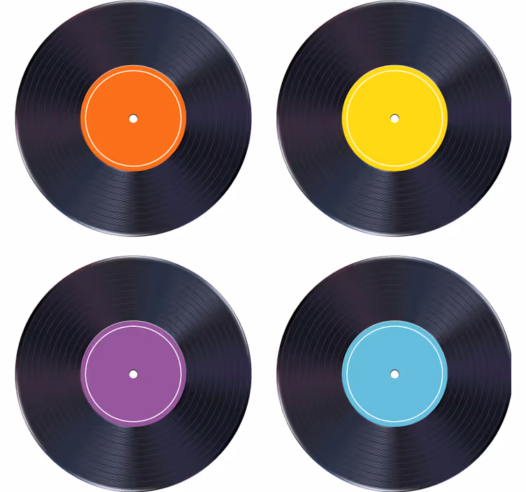 Posavasos moderno Registro de lp colorido - TenVinilo