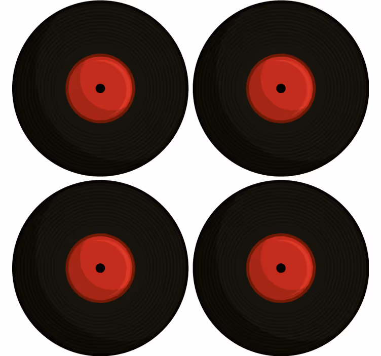 Posavasos vintage diseño de discos de vinilo retro - TenVinilo