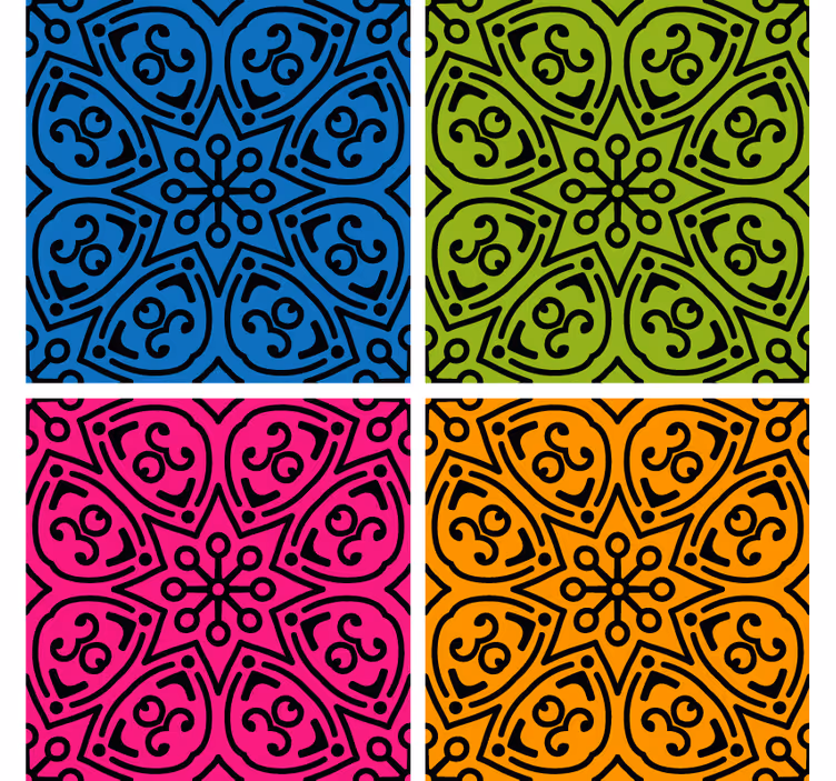 Posavasos azulejo Patrones de mandala - TenVinilo