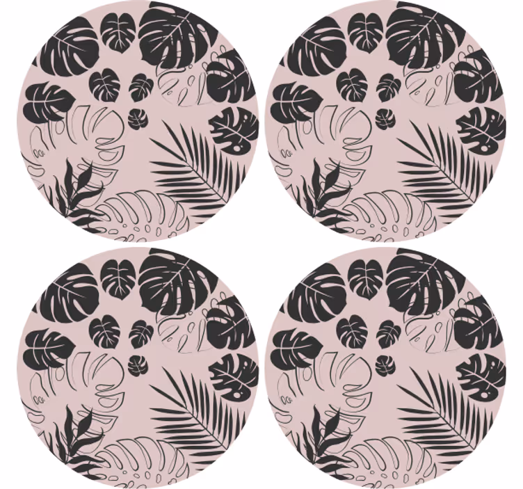Posavasos patrones de hoja monstera - TenVinilo