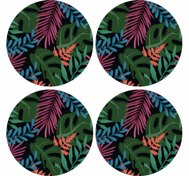 Posavasos motivos de hojas tropicales - TenVinilo
