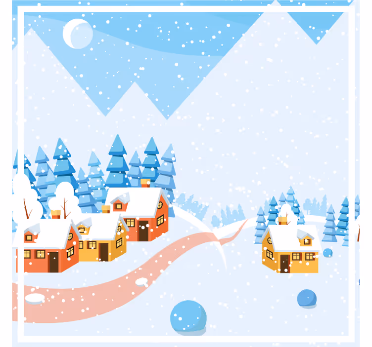 Posavasos navideño paisaje nevado - TenVinilo