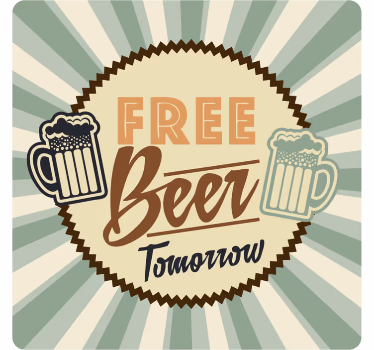 Posavasos cerveza anuncio retro de cerveza gratis - TenVinilo