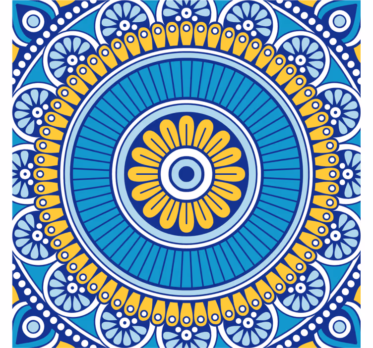 Posavasos motivo floral geométrico - TenVinilo