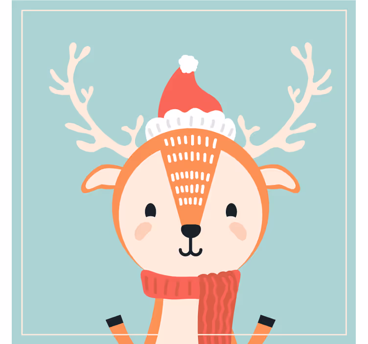 Posavasos navideño personaje reno festivo - TenVinilo