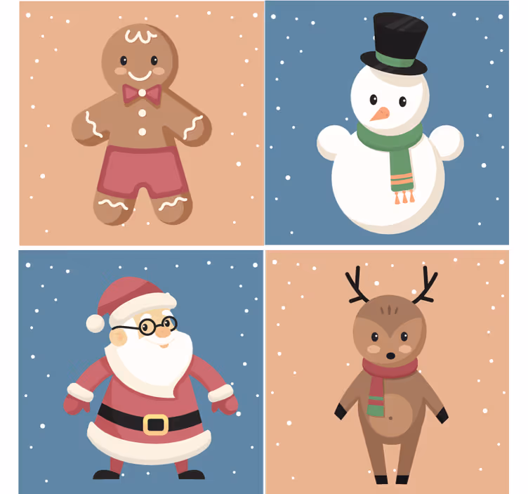 Posavasos navideño Personajes de vacaciones - TenVinilo