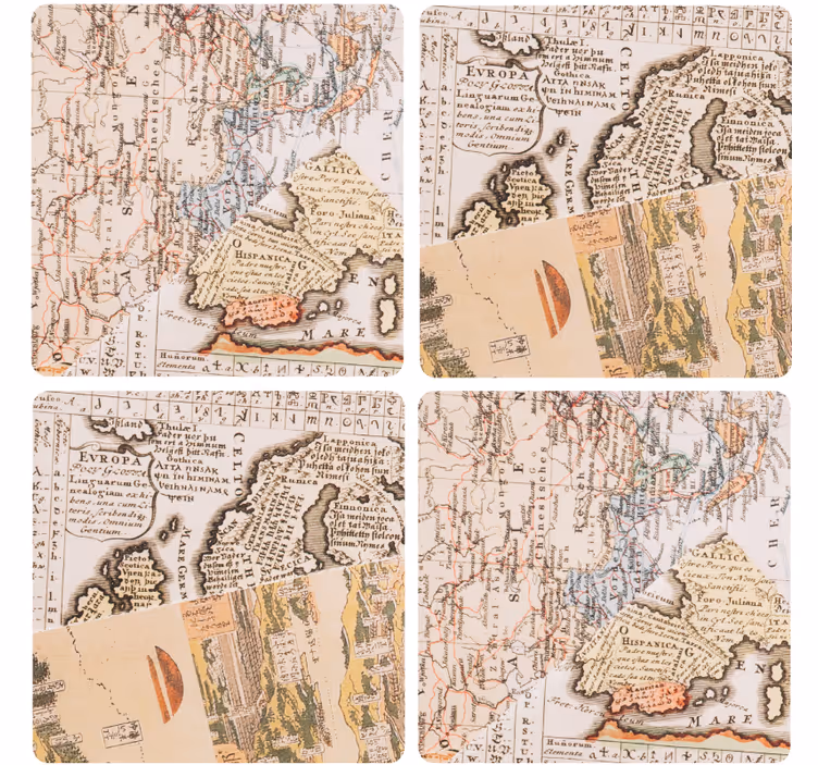 Posavasos vintage mapas antiguos - TenVinilo