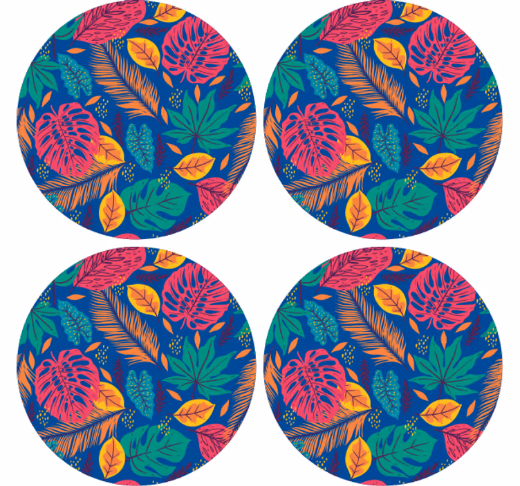 Posavasos estampado de hojas tropicales - TenVinilo