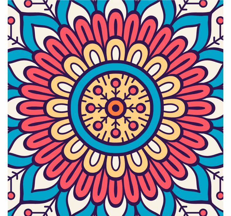Posavasos patrón floral circular - TenVinilo