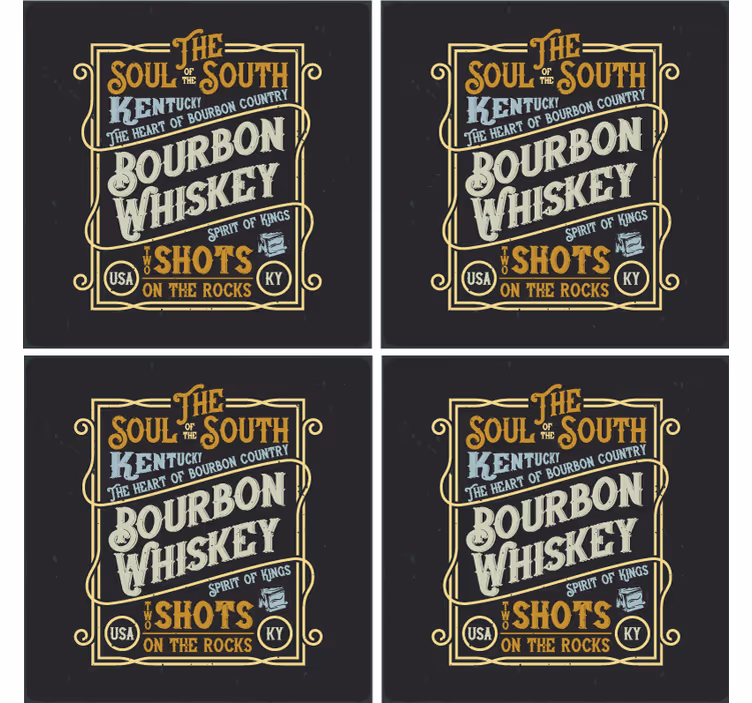 Posavasos con frases bourbon whiskey almas - TenVinilo
