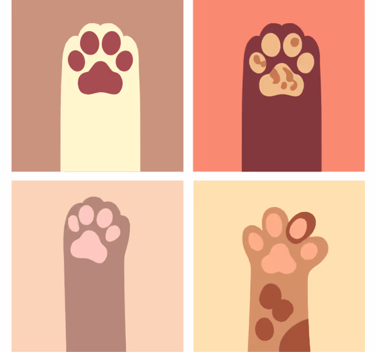 Posavasos frikis con estampado de huellas de patas - TenVinilo