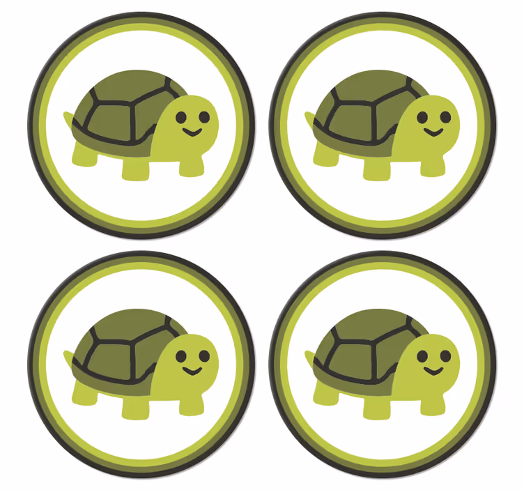 Posavasos frikis tortuga sonriente gráfica - TenVinilo
