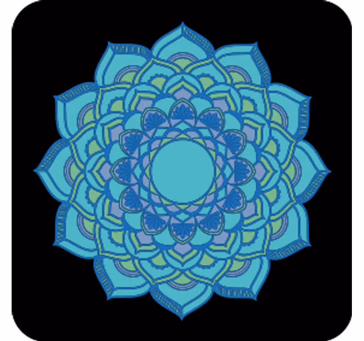 Posavasos floral azul intrincado - TenVinilo