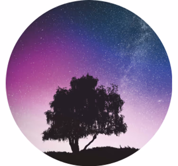 Posavasos moderno Árbol de noche estrellada - TenVinilo