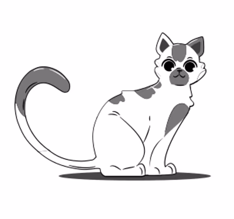Posavasos moderno figura de gato lindos - TenVinilo
