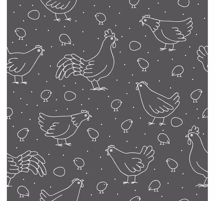 Posavasos vintage patrones de gallina y pollito - TenVinilo
