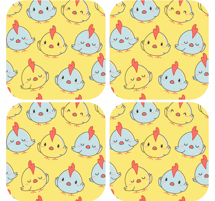 Posavasos frikis caritas de pollito adorable - TenVinilo