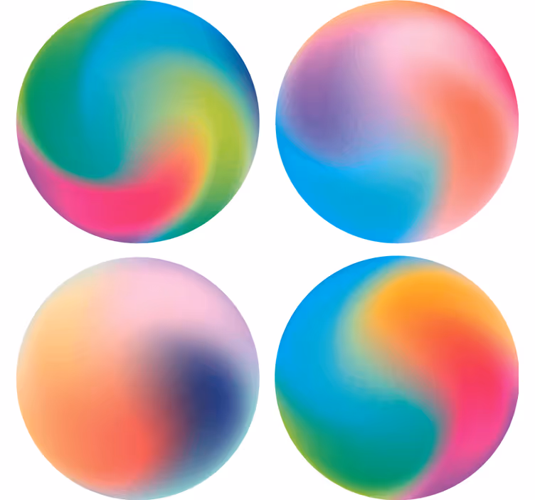 Posavasos moderno Círculo multicolor arte abstracto - TenVinilo