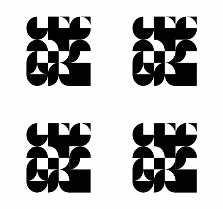 Posavasos moderno patrones geométricos monocromos - TenVinilo