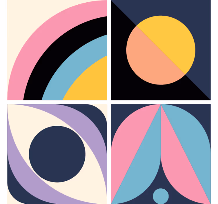 Posavasos moderno bloques de color geométricos - TenVinilo