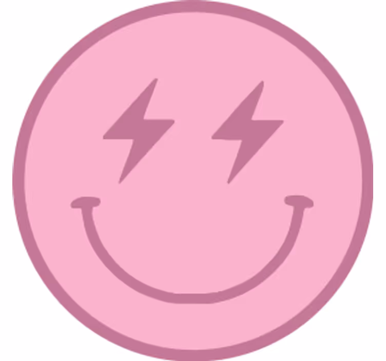 Posavasos frikis emblema juguetón rosa sonriente - TenVinilo
