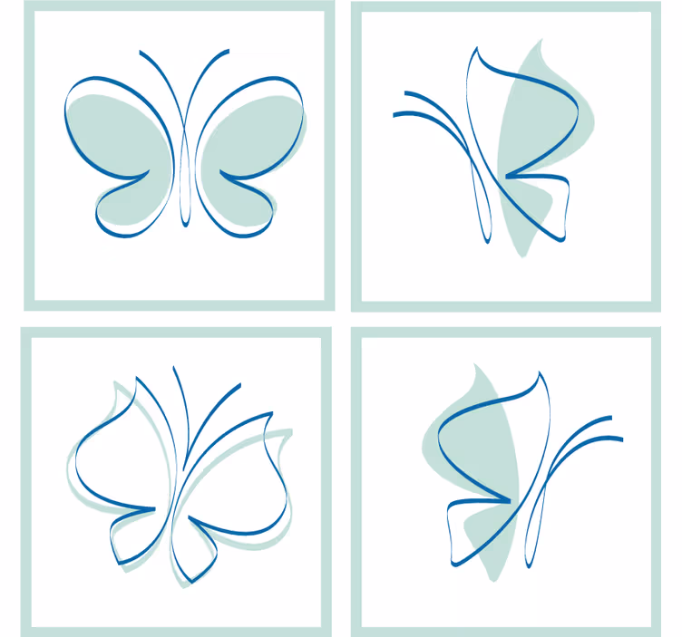 Posavasos elegantes patrones de mariposas - TenVinilo