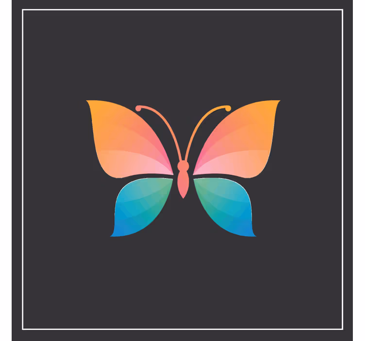 Posavasos frikis símbolo de mariposa colorida - TenVinilo