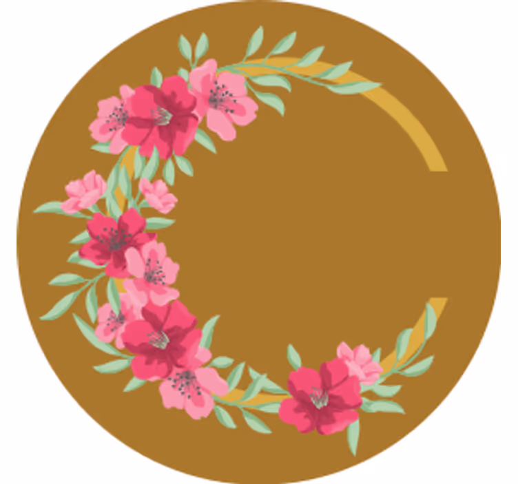 Posavasos cerveza diseño floral circular - TenVinilo