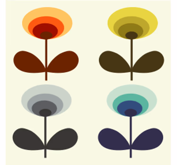 Posavasos formas florales superpuestas - TenVinilo