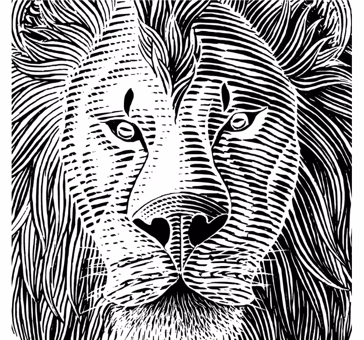 Posavasos frikis ilustración detallada de león - TenVinilo