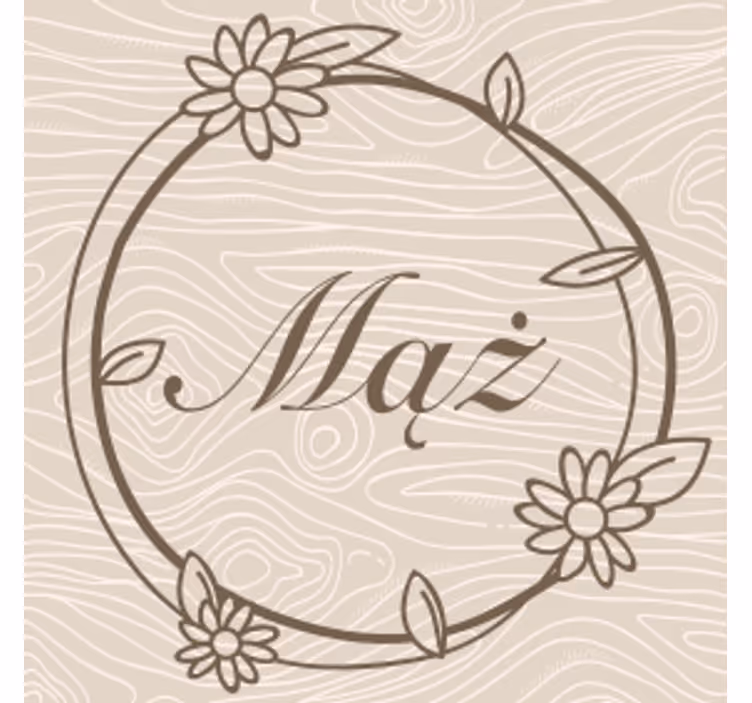 Posavasos personalizable monograma en marco floral - TenVinilo