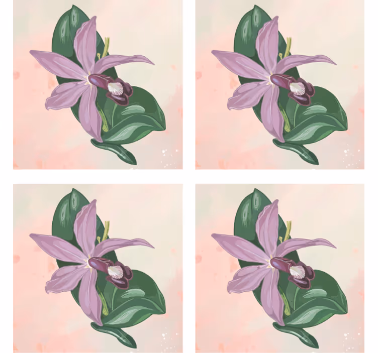 Posavasos moderno flor de orquídea elegante - TenVinilo