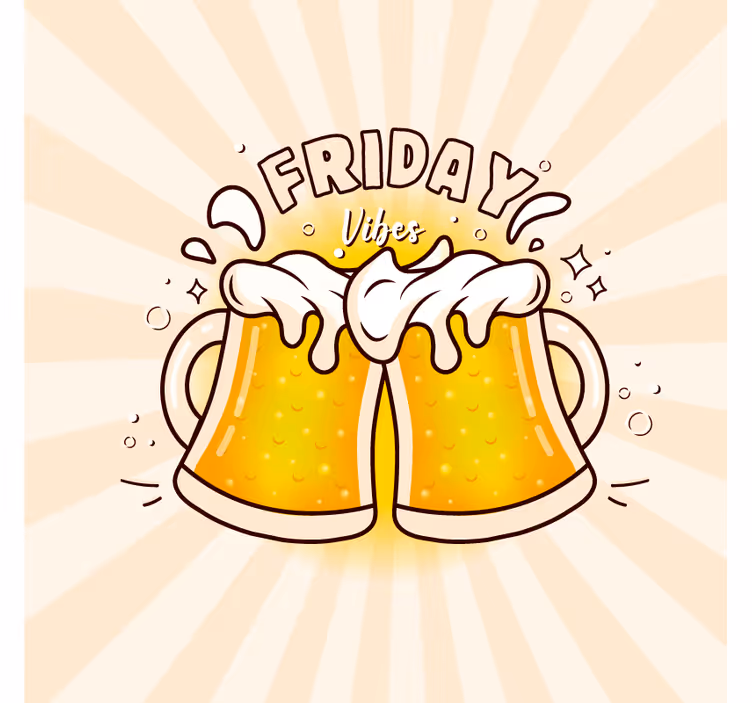 Posavasos cerveza brindemos por la diversión del viernes - TenVinilo