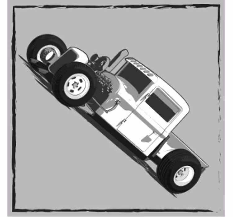 Posavasos frikis representación clásica de hot rod - TenVinilo