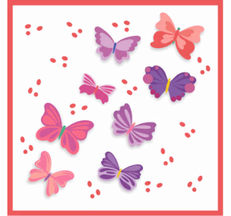 Posavasos frikis ilustraciones de mariposas alegres - TenVinilo