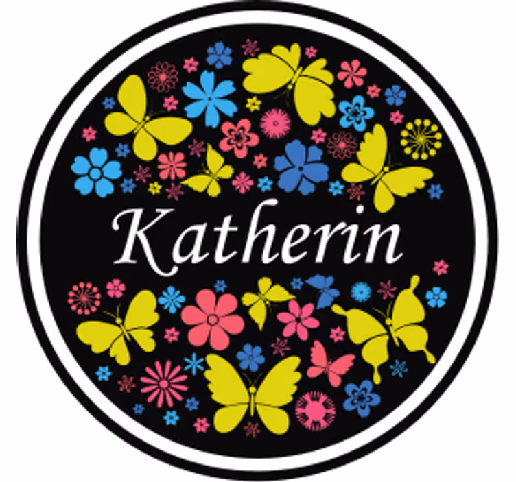 Posavasos personalizable mariposa floral - TenVinilo