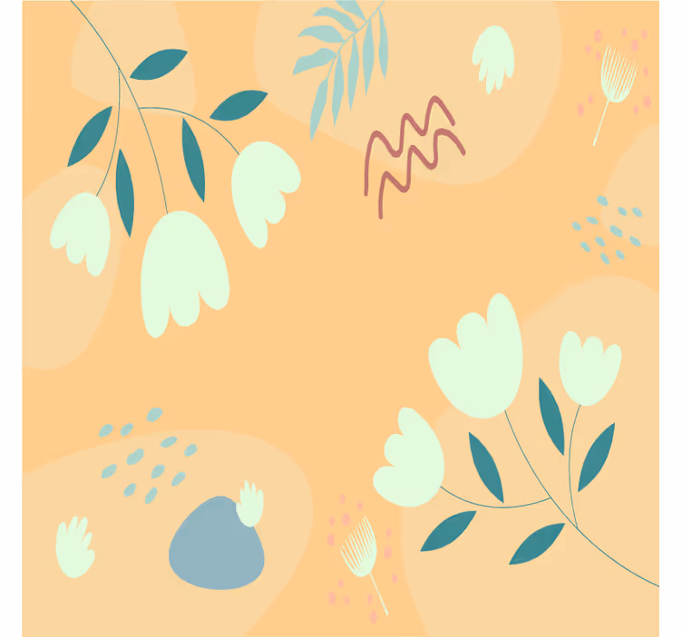 Posavasos moderno con patrones florales minimalistas - TenVinilo