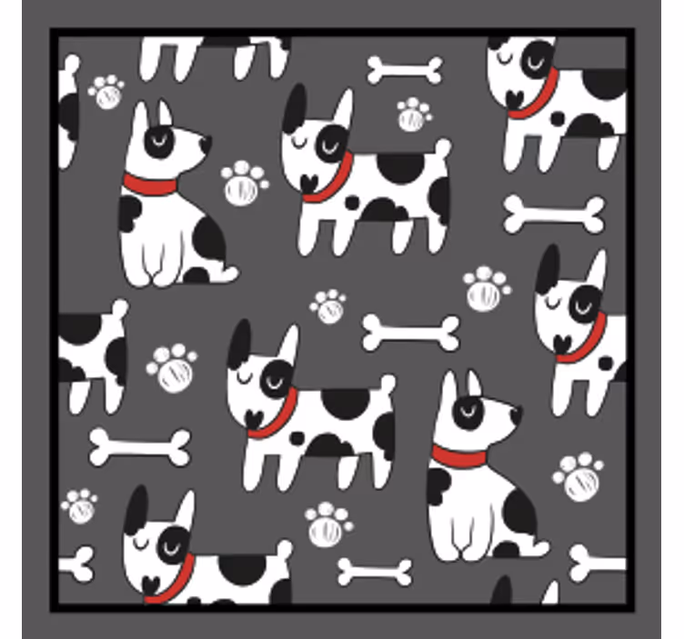 Posavasos moderno patrón de perros juguetones - TenVinilo
