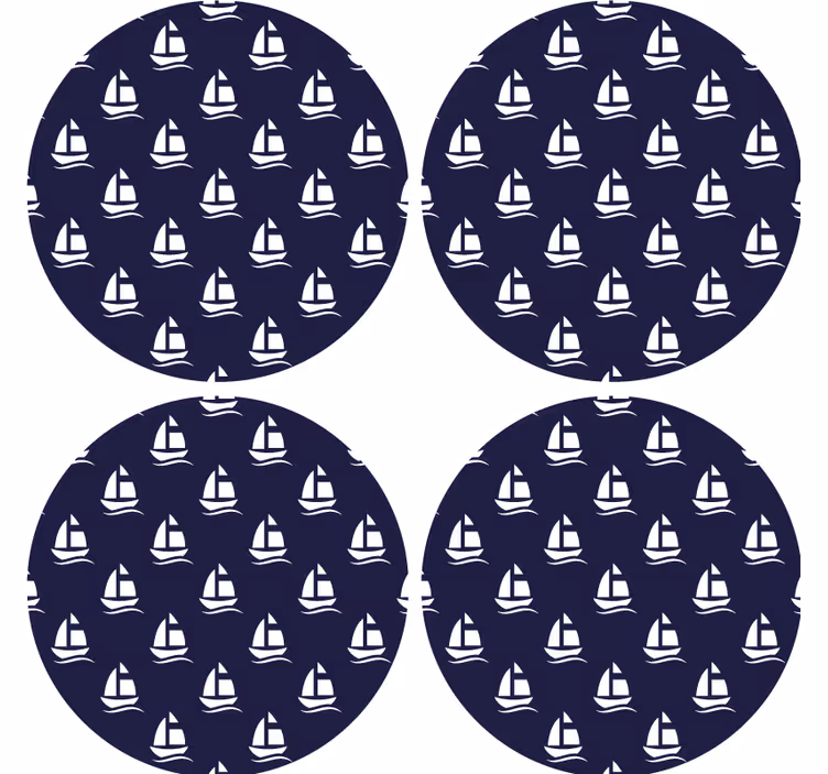 Posavasos cerveza diseño de velero náutico - TenVinilo