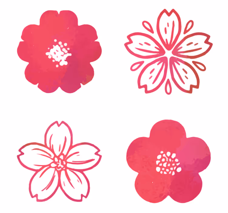 Posavasos moderno elementos florales rosados - TenVinilo