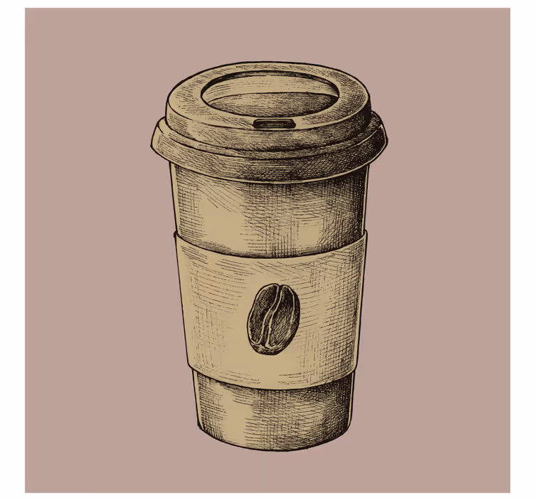 Posavasos vintage taza de café ilustrada - TenVinilo