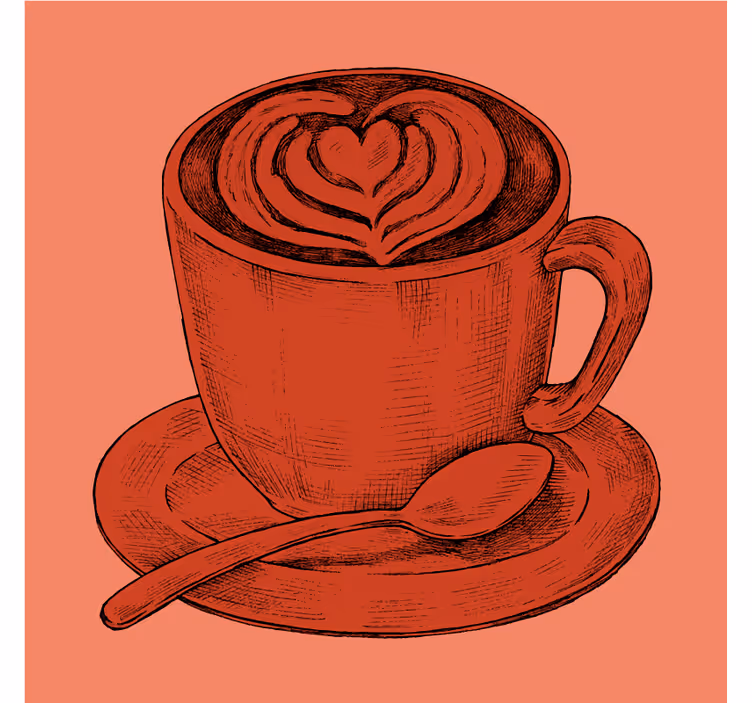 Posavasos vintage taza con motivo de corazón - TenVinilo