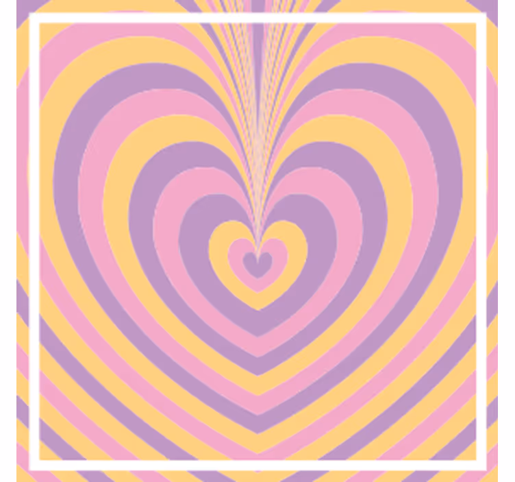 Posavasos vintage patrones de corazones concéntricos - TenVinilo
