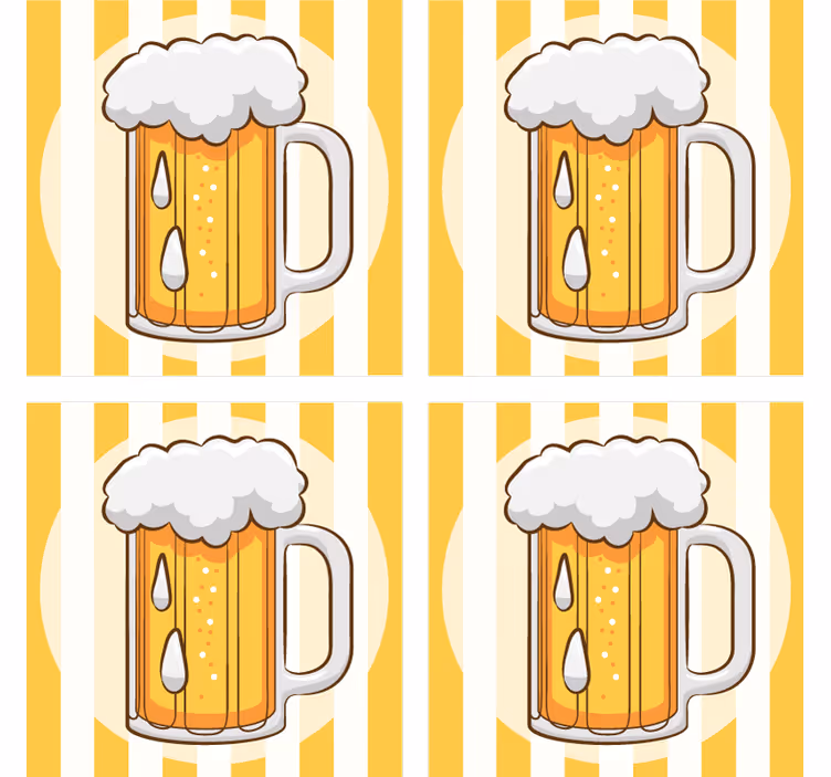 Posavasos cerveza taza de cerveza ilustrada - TenVinilo