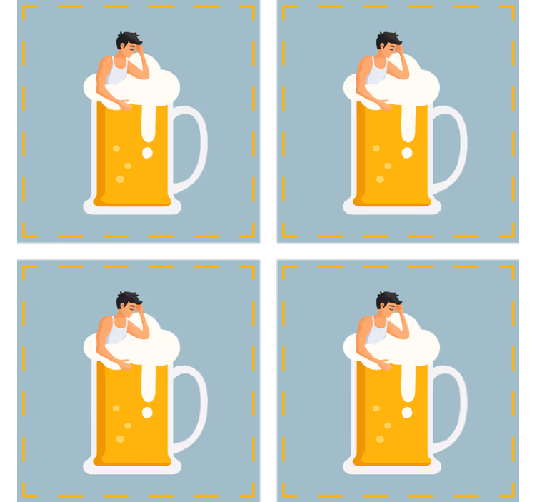 Posavasos cerveza ilustración de taza relajante - TenVinilo