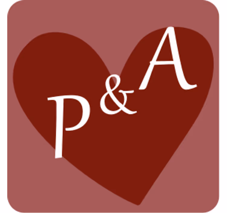 Posavasos boda Iniciales de novias en forma de corazón - TenVinilo