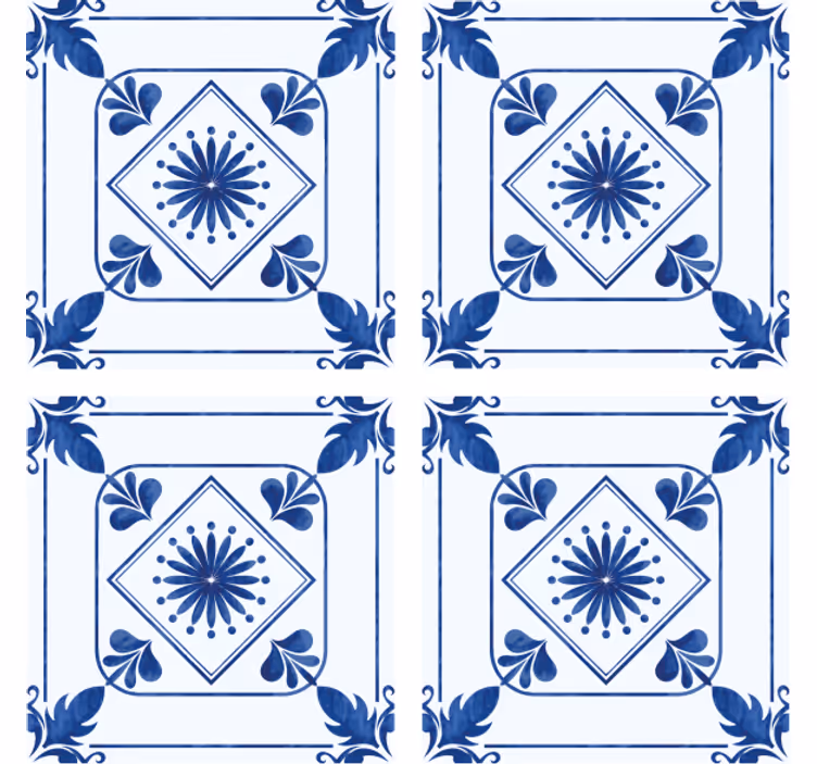 Posavasos de azulejo arreglo floral elaborado - TenVinilo